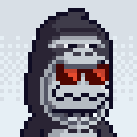The image features a cartoon-like depiction of a gorilla wearing sunglasses, with red eyes that give him an intense look. The gorilla appears to be smiling or making a funny face for the camera. The background consists of a grid pattern, which adds depth to the image and makes it more visually interesting. The caption below the image reads "Heard you need an SMB Profile Picture when you build on @solana Proudly repping @SolanaMBS @MonkeDAO now Here is what I am cooking".