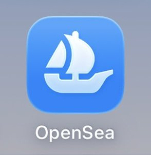 The OpenSea app icon featuring a white sailboat logo on a blue gradient square background.