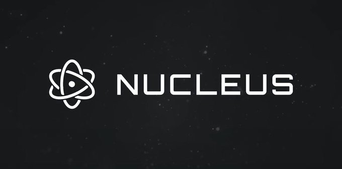 A logo for 'NUCLEUS' featuring an atom symbol on a black background.