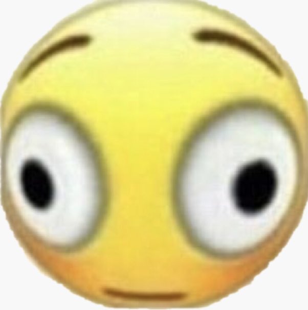 A yellow emoji face with wide, worried eyes and raised eyebrows, conveying a look of concern or anxiety.