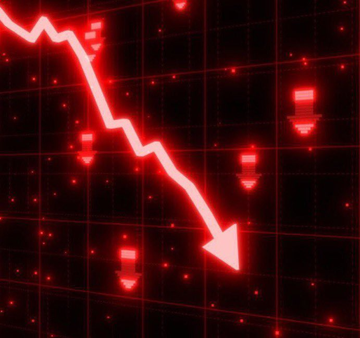 A glowing red downward-trending chart line and multiple red downward arrows dominate the image, symbolizing a sharp market decline. The visual reinforces the post's alarming claim about Michael Saylor's Strategy selling $102,000,000 worth of Bitcoin, suggesting a dramatic drop in value or market panic.