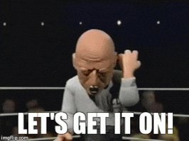The image features a cartoon character wearing a mask, with text that says "Let's get it on!". The caption below the image reads "The global research community is already in. 13K+ builders collaborating on testnet for quantum-blockchain breakthroughs. This is where the next leap in crypto security and scalability begins.".