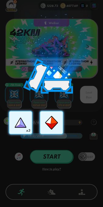 The image shows a phone screen with an app icon displayed, which appears to be a fitness or exercise game. The main focus of the image is a blue triangle that has been split into two smaller triangles by a line through its center. This design element suggests that the game could involve physical activity and coordination exercises.