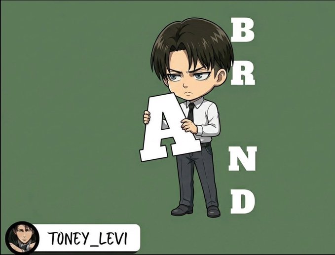 An animated illustration of a serious-looking boy in a white shirt and tie holding a large letter 'A', with the name 'TONEY_LEVI' displayed at the bottom.