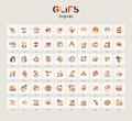 The image displays a grid of various small, cartoon-style emoji or icon designs labeled "glifs originals" at the top, representing the diverse collection of "Originals" NFT art referenced in the post teasing an upcoming phase on glifs.art/originals.