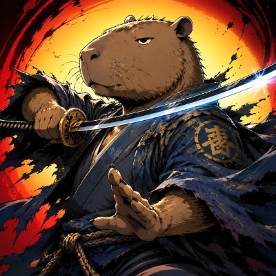 The image features a cartoon character dressed as a warrior, holding a sword and wearing a blue robe with gold accents. The character appears to be in a fighting stance, ready for battle or combat. The background of the image is red and orange, which adds intensity and drama to the scene. The caption at the bottom of the image reads "The next big Solana wave might be closer than you think $KOBA is quietly building while others chase attention". This suggests that the character's story could revolve around a battle for power or resources in their world.