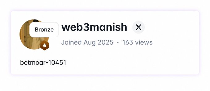 In this image, a screenshot of an online social media platform's main page can be seen. The primary focus of the image is a post that mentions the bronze badge for "Web3Manish", along with other information such as "joined Aug 2020" and "Joined Aug 2020", which indicates that the user has joined the site in August. The post also states that there are 165 views, suggesting that it's been quite popular at this time. Additionally, the image mentions a link to "betmoor10151", possibly pointing towards an article or post related to the website being discussed.