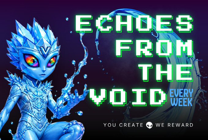 ers from the void, a blue alien character with green eyes and wings, holds a blue crystal ball against a purple background.