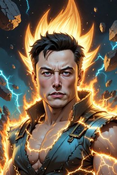 The image features a man with a large flame coming out of his head, giving him an intense and powerful appearance. The man has a serious expression as he looks directly at the camera. The background includes various elements such as rocks and lightning bolts, which contribute to the overall dramatic atmosphere of the scene. The caption above the image reads "$GOKU isn't just a token— it's the belief that ANYONE and ANYTHING can go Super Saiyan. Your favorite token. Your favorite creator. Even YOU. The same aura that turned #Doge, #SHIB & #PEPE into legends is here." This caption emphasizes the connection between the man in the image and the concept of $GOKU, suggesting a strong association with the idea of becoming Super Saiyan or achieving similar feats through the power of belief and determination.