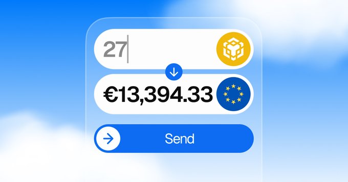 The image shows an app icon that displays a message about sending money through BNB. The app icon features a blue background with white text, indicating that the app can be used for sending money directly from one's bank account without needing to use a third party service like PayPal or TransferWise.