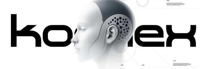 Close-up version of the Konnex logo showing the humanoid robot head merged with the bold 'konnex' typography in black and white.