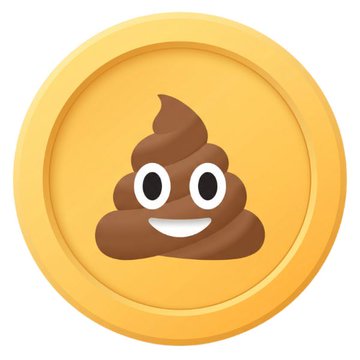 A smiling poop emoji coin icon represents the $SHIT meme token, humorously visualizing the cryptocurrency's playful branding as it gains speculative attention following $MEME's rise past $100M.