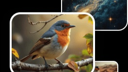 A small image of a European robin with an orange-red breast perched on a branch against a blurred natural background.