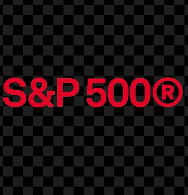 The image displays the red "S&P 500®" logo against a transparent checkered background, representing the stock market index that $MSTR Strategy is aiming to join but currently falls short on GAAP earnings requirements.