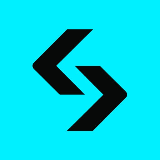 A simple graphic showing two black, opposing arrows against a solid bright blue background.
