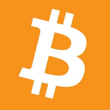 The Bitcoin logo, a white stylized 'B' on an orange background.