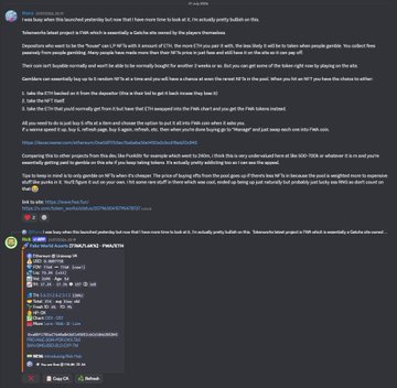 A screenshot of a Discord channel showing users discussing technical issues with the White diamond project at 5 PM, including troubleshooting steps and console outputs, while tagged user ManaMoonNFT (@ManaMoonNFT) is acknowledged for being early to respond.