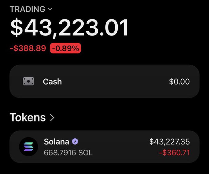 In the image, a trading app has loaded up an interesting item called "SOLANA" which stands for Solidana. This refers to a cryptocurrency, specifically Solana. The post suggests that there are two tokens available - token A and token B. The text in the post also talks about how much money you can potentially gain from investing in these tokens.