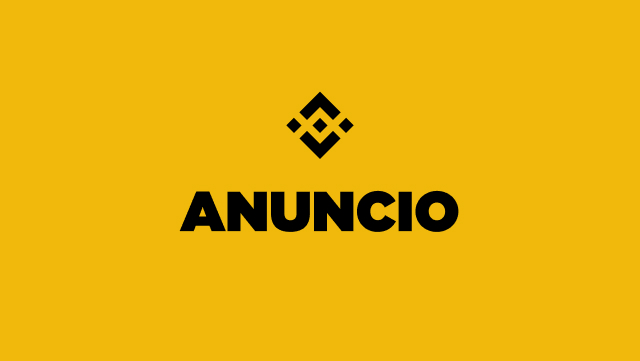 The image displays a yellow background with the Binance logo and the word "ANUNCIO" (Announcement in Spanish), relating to the post by announcing Binance Charity's allocation of $3 million in $20 USDT vouchers for earthquake-affected regions in Venezuela.