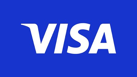 The image displays the **VISA** logo in white text on a solid blue background. 

The accompanying post announces that Visa is launching an internal stablecoin platform to provide financial institutions and merchants with blockchain-based payment access, starting with Open Standard's OUSD. The image's Visa logo visually reinforces the subject of this breaking news.