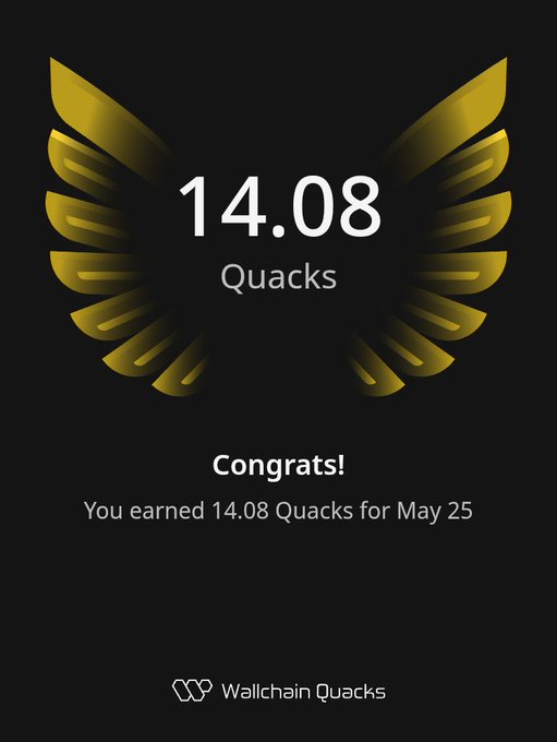 The image features an award for Quacks, which is a gold-colored trophy shaped like a bird's wing. It has a number of Quacks written on it, indicating that this achievement belongs to someone named Quacks. The text "congrats" suggests that the person who earned this award has been recognized and celebrated for their accomplishments in Quacking.