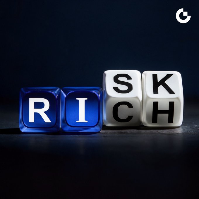 Blue and white letter blocks spell “RICH,” with the letters arranged as “RI” and stacked “SK” over “CH,” beside a stylized white “G” logo.