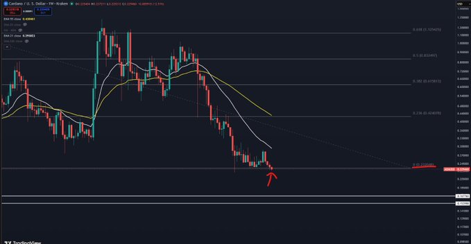 "The price of ADA has dropped significantly over the past few days, with a downward trend that shows no signs of slowing down."