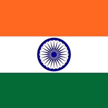 The flag of India with horizontal stripes of saffron orange, white, and green, featuring the navy blue Ashoka Chakra wheel in the center.