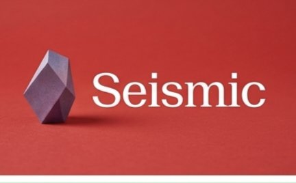 A purple diamond-shaped logo next to the word 'Seismic' on a red background.