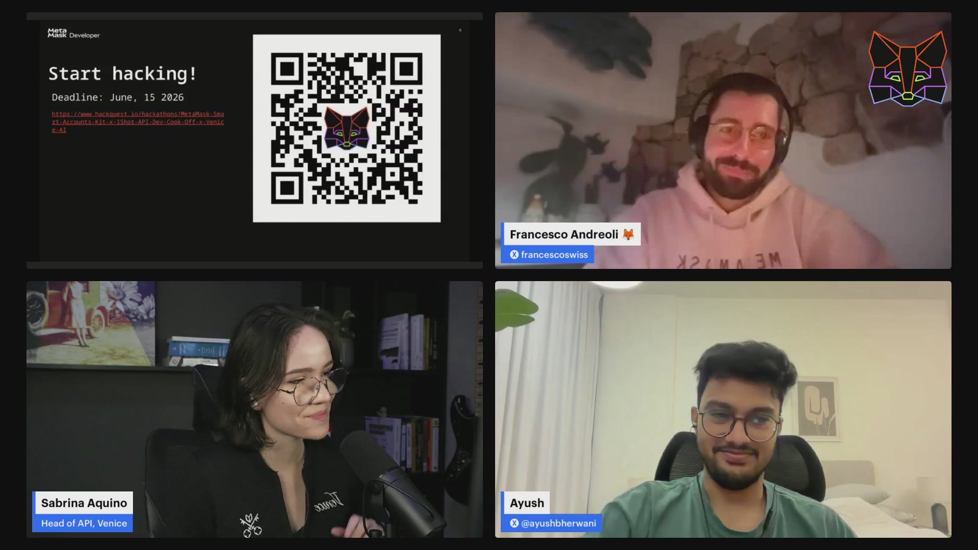 The image shows a computer screen displaying three different screens, each showing a person's face with their name displayed at the bottom of the screen. The first person has a name tag that says "Sebastian", the second person has a name tag that says "Riley", and the third person has a name tag that says "Kai". Each person is wearing glasses, which adds to the overall atmosphere of the image. The screens are arranged in a row with each screen showing a different person's face.