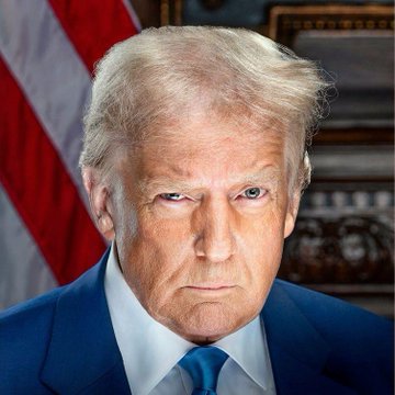 Donald Trump is pictured here in a formal setting, his intense gaze conveying a sense of focus. This image relates to the post by visually representing a key figure in the current discussions surrounding crypto regulation.