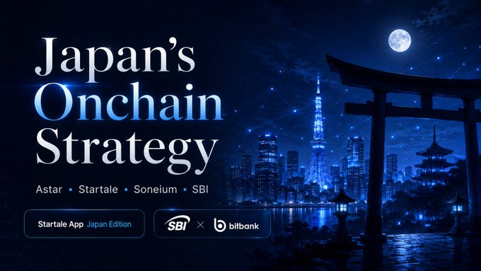 The image features an advertisement for a new app called "Japan's Onchain Strategy" that has been released by Startale App Japan Edition. The app is designed to help users understand and navigate the complexities of Japan's onchain strategy, providing valuable insights into the country's financial landscape. The post also mentions two important updates: the Japanese version of the app was recently launched, and a new feature called "Soneium" has been added to the app.