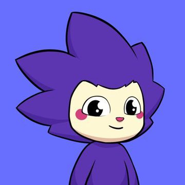 A cute cartoon character with purple spiky hair and a smiling face on a blue background, appearing to be a Pokemon-style creature (resembling a shiny Sneasel). The adorable illustration represents something that brings the poster joy, likely one of the collections they're looking to whitelist.