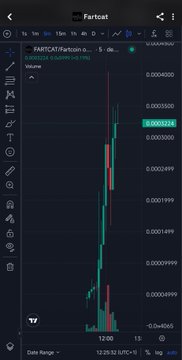 A TradingView chart for $FARTCAT (contract 3XQZDtpn5QisVxcvB4sAReoknWnooU7yM4YCQtj45nqp) is displayed, showing a dramatic 5-minute candlestick surge to roughly 0.0000298 on a scale down to ~0.000000, with a date range of Nov 9 to Nov 15 illustrating the meme-driven price spike referenced in the post.