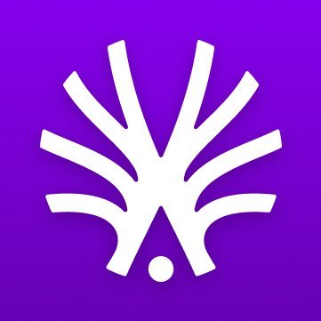 A stylized white tree-like logo with branching limbs and a small circle at its base, displayed on a vibrant purple background, representing the ActionModelAI brand featured in the post.