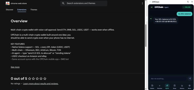The image displays an overview of a new Offchain Chrome extension that was released recently by GM Today. This browser extension allows users to connect with various wallets, including Bitcoin Cash, Bitcoin Explorer, Litecoin, and Ethereum. It started as an off-the-shelf tool and is now available for download on Chrome OS computers in 12 hours. The post also mentions a webinar that will be held at the Offchain Cryptocurrency Conference scheduled for Thursday, November 6th.