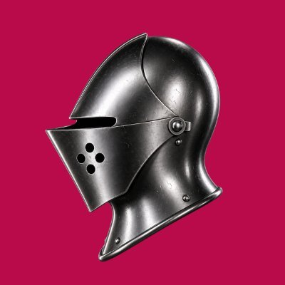 A medieval knight's helmet is displayed against a solid magenta-red background. The image of the armored helm serves as a visual metaphor in the post, likely symbolizing the "Zakura" upgrade (which references the samurai era of Japanese history) and reinforcing a theme of strong protection and security for Zcash users who switch to the Vizor Wallet.