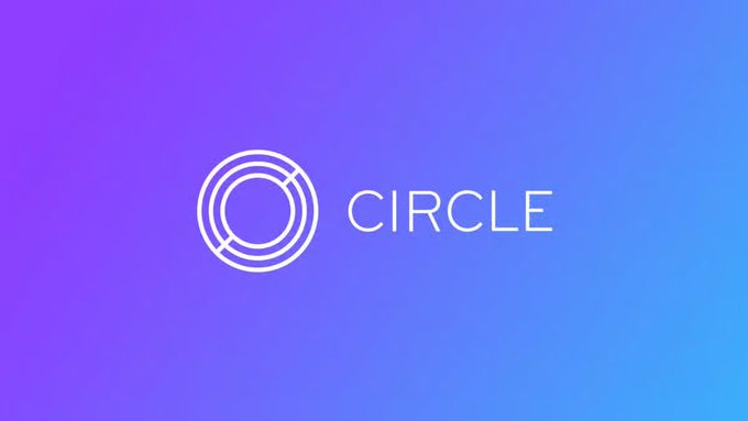 A logo featuring the word "CIRCLE" in white text alongside a circular icon, displayed against a purple and blue gradient background.