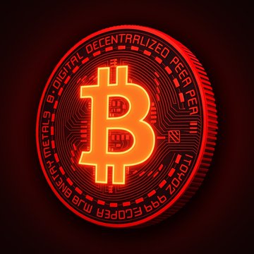 The image shows a close-up view of a neon Bitcoin coin worth $63,000, illuminated against a dark background. The coin's bright light creates an eye-catching display that highlights its value. In the accompanying text, "BITCOIN IN FREE FALL, PLUNGES Below $63,000!" indicates that someone has placed the coin on display for sale or auction below the stated price of $63,000.