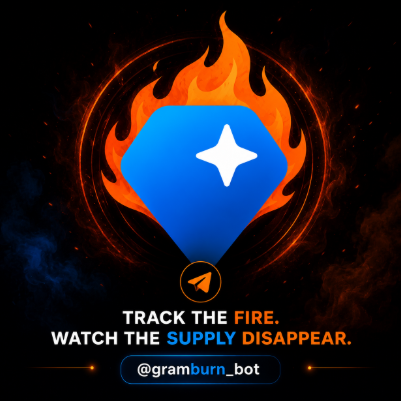 The image features a blue diamond with a white star at its center, surrounded by orange flames. The text "Track the fire. Watch the supply Disappear." is written below the diamond, indicating that the post is about tracking the fire's progress or monitoring the supply's depletion.