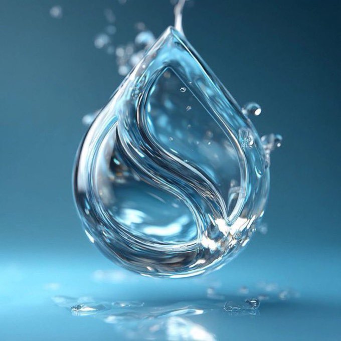The image features a water droplet that has split into two distinct halves, with one half appearing upside down compared to its counterpart. The droplet is surrounded by small bubbles, which are floating around it, adding to the overall visual appeal of the scene. The background color of the image is blue, providing a contrast to the clear and transparent nature of the water droplet. In the caption provided, there's an interesting reference to "SUI, THE WATER CHAIN FOR A REASON", which could be a reference to the Südoku puzzle or another related activity involving numbers and patterns.