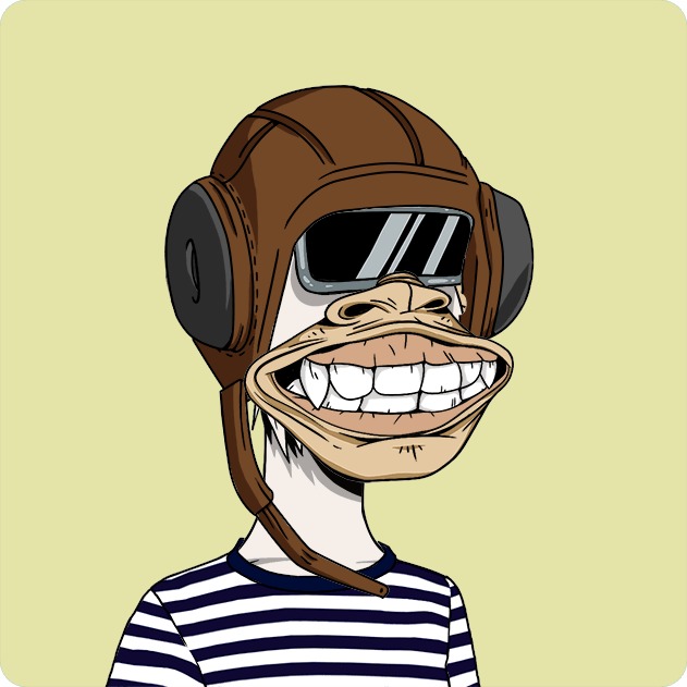 A cartoon illustration of a duck wearing a brown leather aviator cap with goggles and a striped shirt, smiling broadly against a pale yellow background.