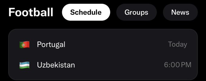 The image features a soccer schedule with two groups scheduled to play. One group consists of Portugal and UZBEKISTAN, while the other includes teams from Azerbaijan, Romania (including the Romanian team), and Germany. The first group's match is scheduled at 6:00 PM, as indicated by the time stamp in the photo. Additionally, there are three flags on display related to football, with two of them representing Azerbaijan and one representing Romania.