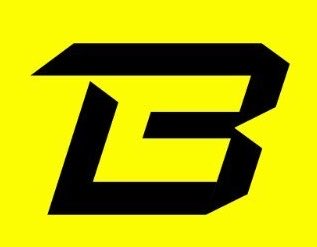 A bold black stylized letter 'B' logo on a bright yellow-green background.