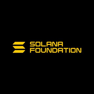 The image displays the Solana Foundation logo, featuring a stylized yellow emblem alongside the text "SOLANA FOUNDATION" on a black background. This branding accompanies the announcement of the Foundation launching Solana DvP, an open-source atomic settlement standard for institutional tokenized asset trades, developed with input from JPMorgan.