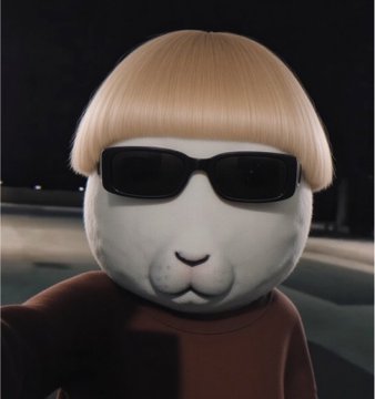 A 3D-rendered white character with a bowl-cut blonde hairdo, dark sunglasses, and a maroon shirt takes a nighttime selfie, with a similar emoji-like avatar referenced in the "@ket_on_solana" tag suggesting a doppelgänger vibe.