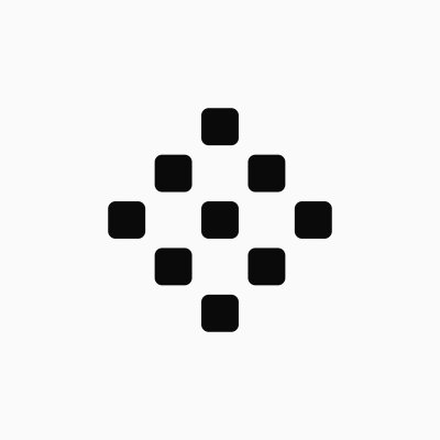 The image shows a black geometric logo composed of nine small rounded squares arranged in a diamond pattern, resembling a stylized symbol or icon. There is no visible text, numbers, or tickers in the image itself, but the diamond/square grid design likely serves as a minimalist brand mark that connects to the post's mention of projects built on the Sui blockchain.