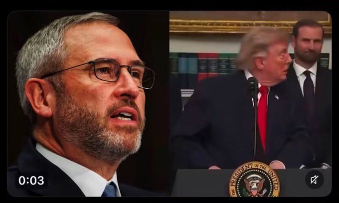 A split-screen video thumbnail showing a man with glasses and a beard on the left, and a man in a suit speaking at a podium with the Presidential seal on the right, with a 0:03 timestamp.