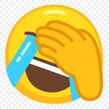 An emoji-style illustration showing a yellow face with a brown hand covering its eyes, paired with a facepalm hand emoji.