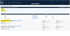A very blurry, pixelated screenshot of a webpage, likely an SEC EDGAR 'Filing Detail' page, making the specific text and numerical data illegible.